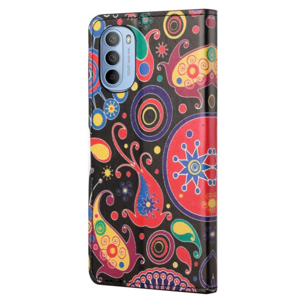 Leren Hoesje voor Moto G31 / Moto G41 Galaxy Tekeningen