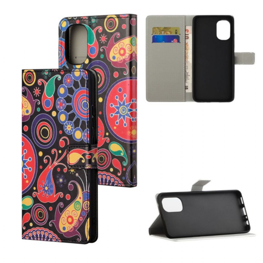 Leren Hoesje voor Moto G31 / Moto G41 Galaxy Tekeningen