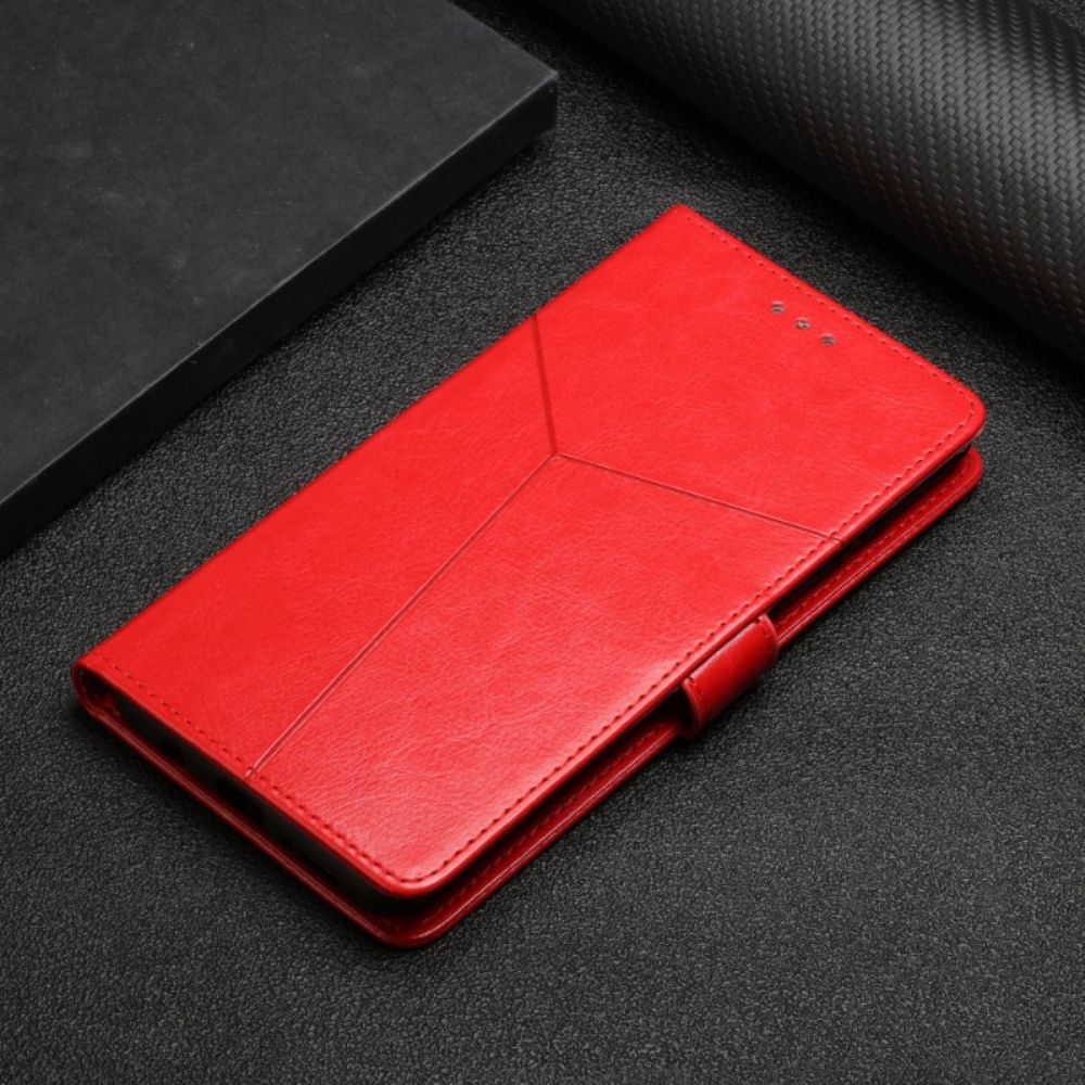 Leren Hoesje voor Moto G31 / Moto G41 Geo Y Design Lederen Stijl