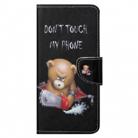 Leren Hoesje voor Moto G31 / Moto G41 Gevaarlijke Beer