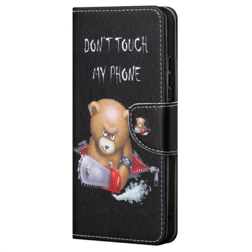 Leren Hoesje voor Moto G31 / Moto G41 Gevaarlijke Beer