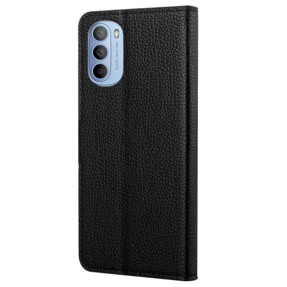 Leren Hoesje voor Moto G31 / Moto G41 Litchi-leereffect