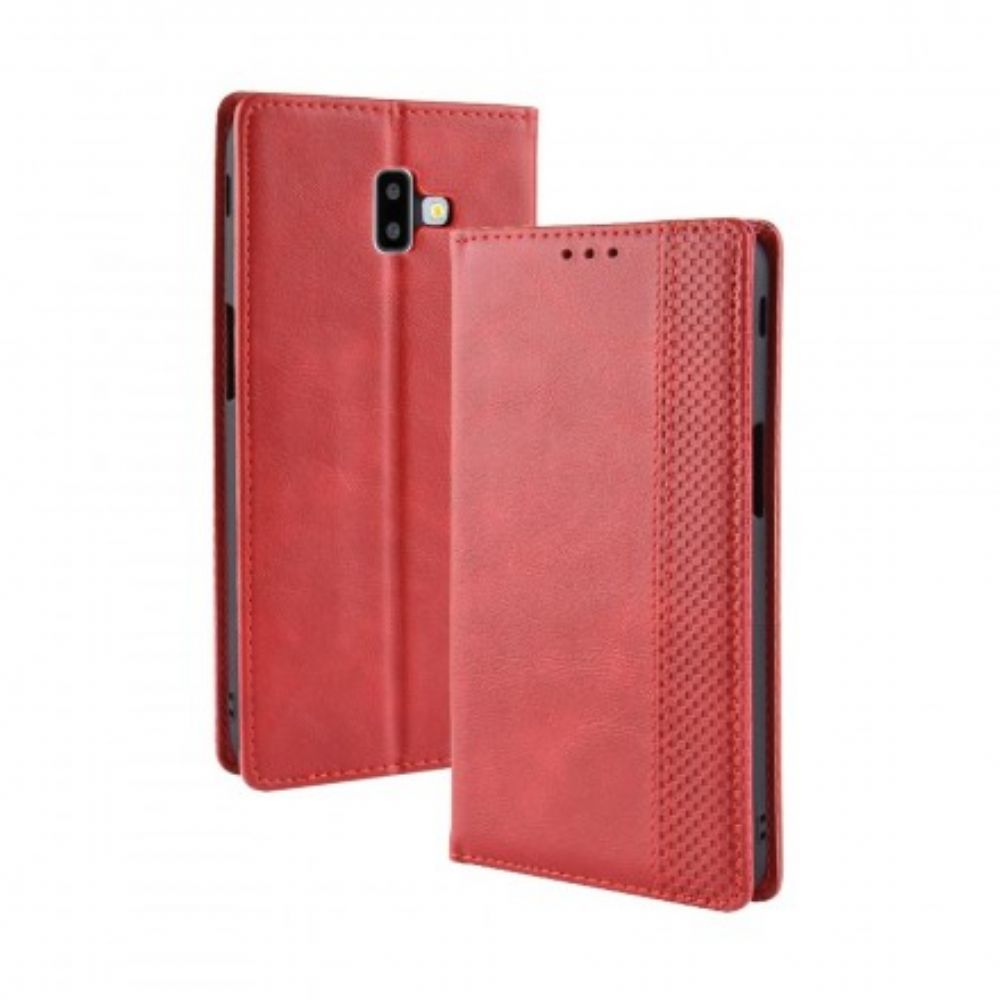 Bescherming Hoesje voor Samsung Galaxy J6 Plus Folio-hoesje Vintage Gestileerd Leereffect