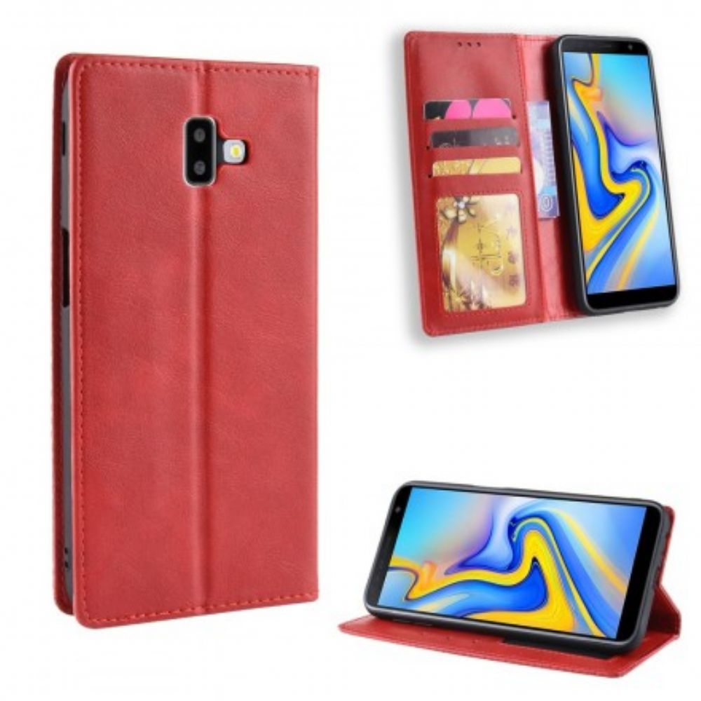 Bescherming Hoesje voor Samsung Galaxy J6 Plus Folio-hoesje Vintage Gestileerd Leereffect