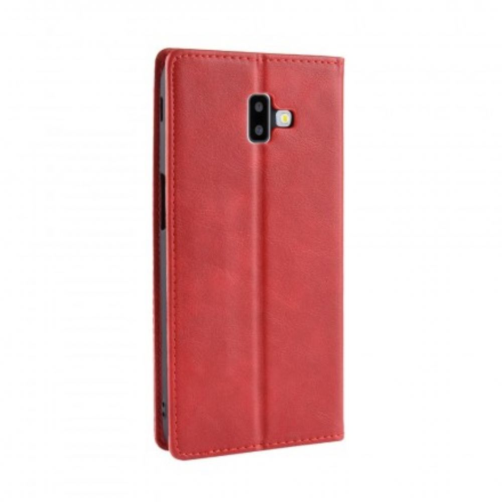 Bescherming Hoesje voor Samsung Galaxy J6 Plus Folio-hoesje Vintage Gestileerd Leereffect