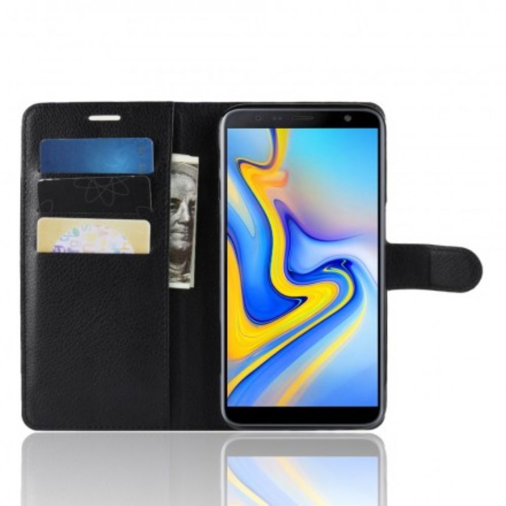 Folio-hoesje voor Samsung Galaxy J6 Plus Kunstleer Lychee