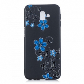 Hoesje voor Samsung Galaxy J6 Plus Blauwe Bloemen