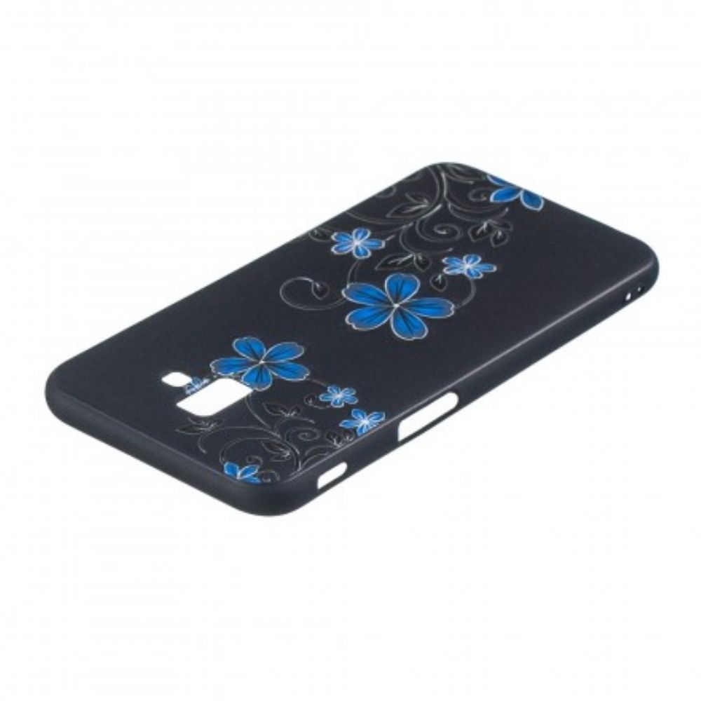 Hoesje voor Samsung Galaxy J6 Plus Blauwe Bloemen