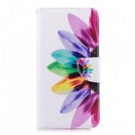 Leren Hoesje voor Samsung Galaxy J6 Plus Aquarel Bloem