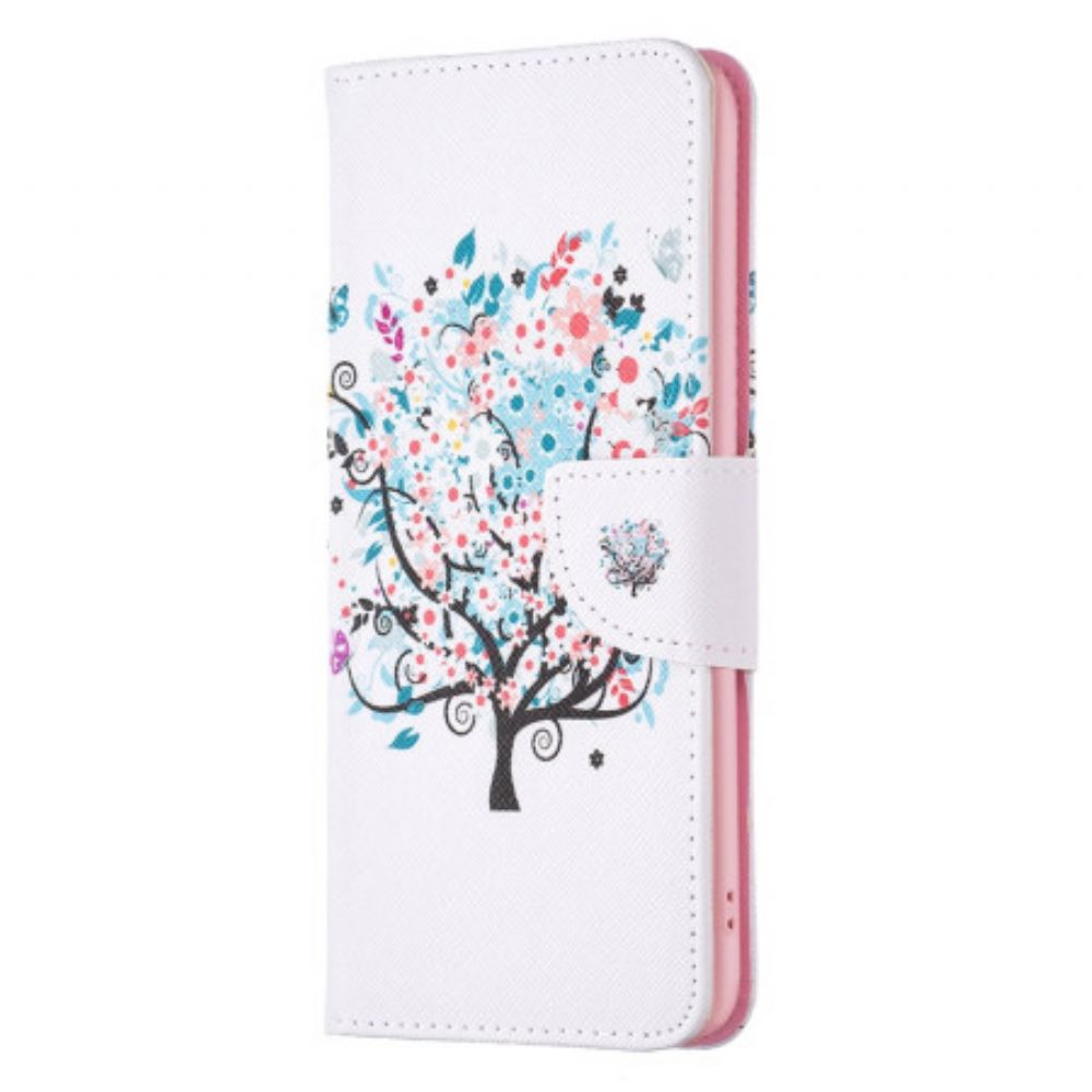 Flip Case Leren Xiaomi Redmi Note 13 5g Bloeiende Boom