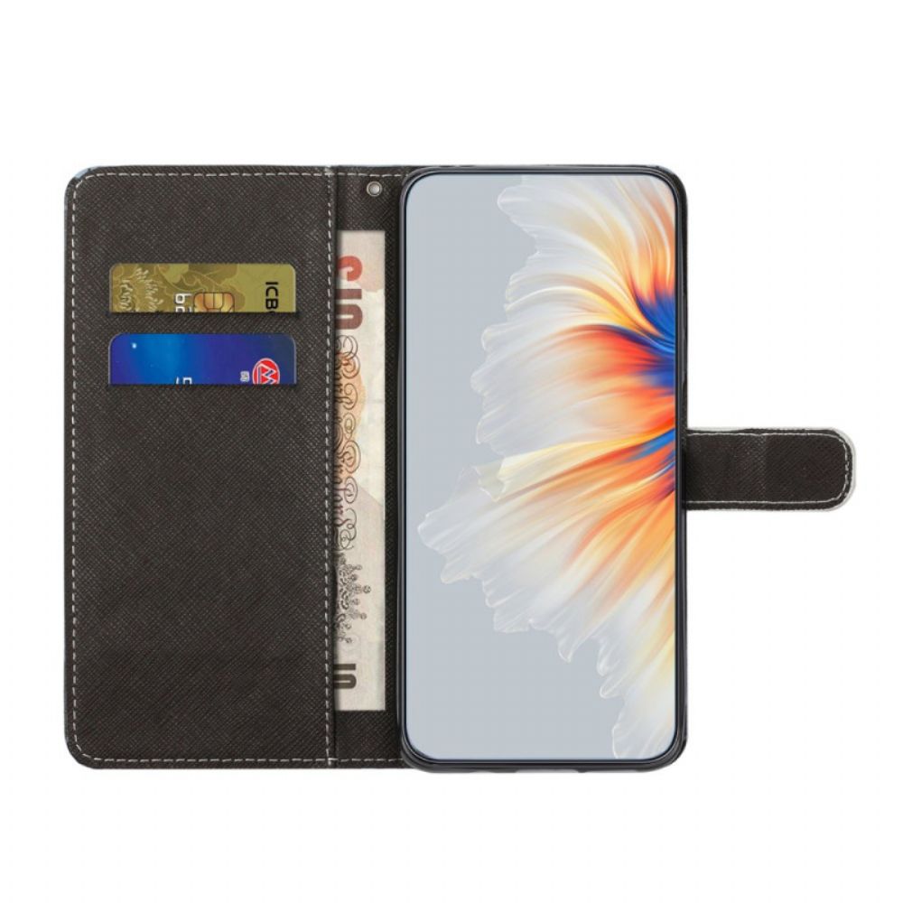 Flip Case Leren Xiaomi Redmi Note 13 5g Kattenogen Met Bandjes