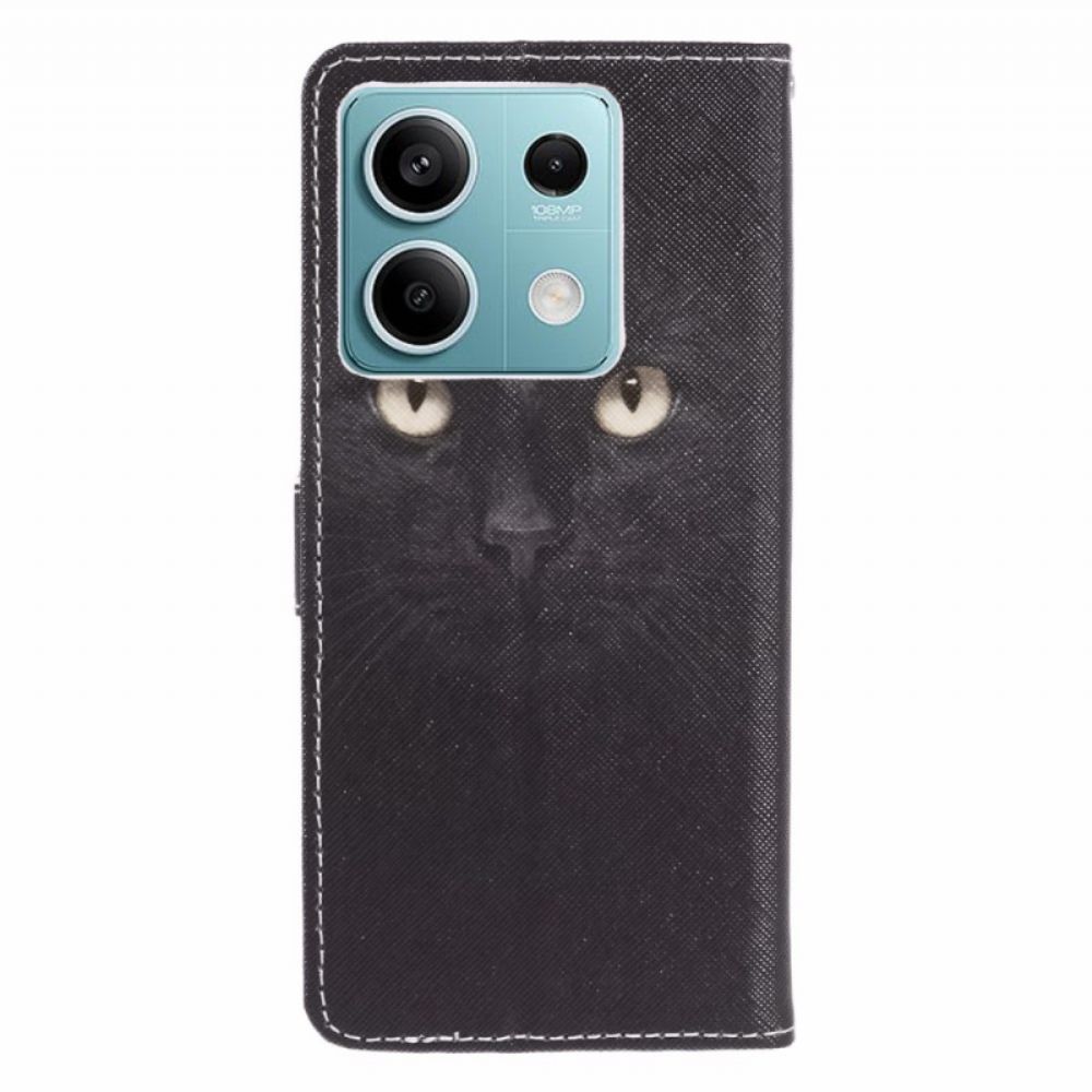 Flip Case Leren Xiaomi Redmi Note 13 5g Kattenogen Met Bandjes