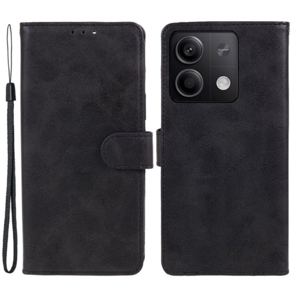 Flip Case Leren Xiaomi Redmi Note 13 5g Ledereffect Met Riem