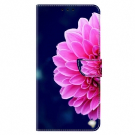 Flip Case Leren Xiaomi Redmi Note 13 5g Roze Bloem