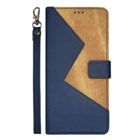 Flip Case Leren Xiaomi Redmi Note 13 5g Tweekleurige Idewei