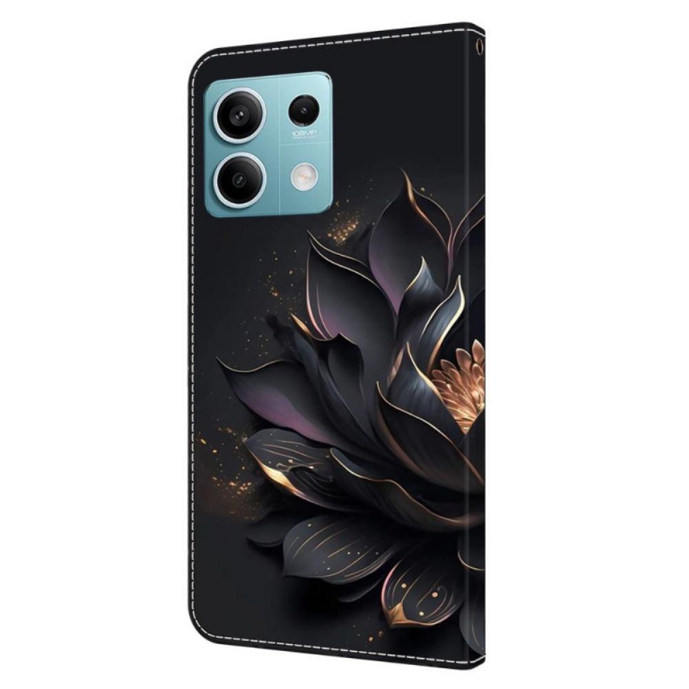 Folio-hoesje Xiaomi Redmi Note 13 5g Paarse Lotus