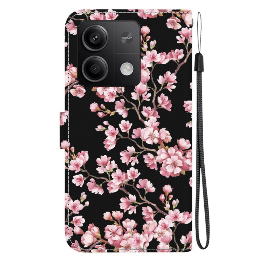 Folio-hoesje Xiaomi Redmi Note 13 5g Pruimenbloesems Met Riempje