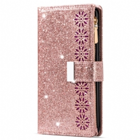 Folio-hoesje Xiaomi Redmi Note 13 5g Telefoonhoesje Portemonnee Met Glitterrits