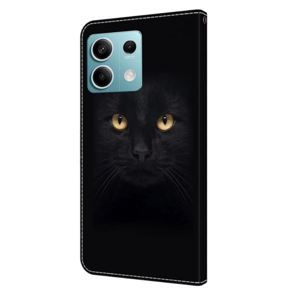 Folio-hoesje Xiaomi Redmi Note 13 5g Telefoonhoesje Zwarte Kat