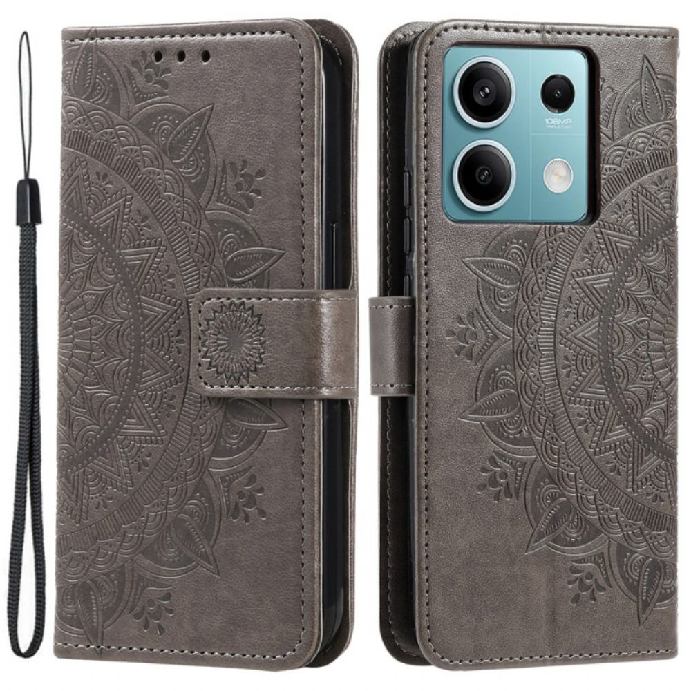 Leren Hoesje Voor Xiaomi Redmi Note 13 5g Mandala Zon