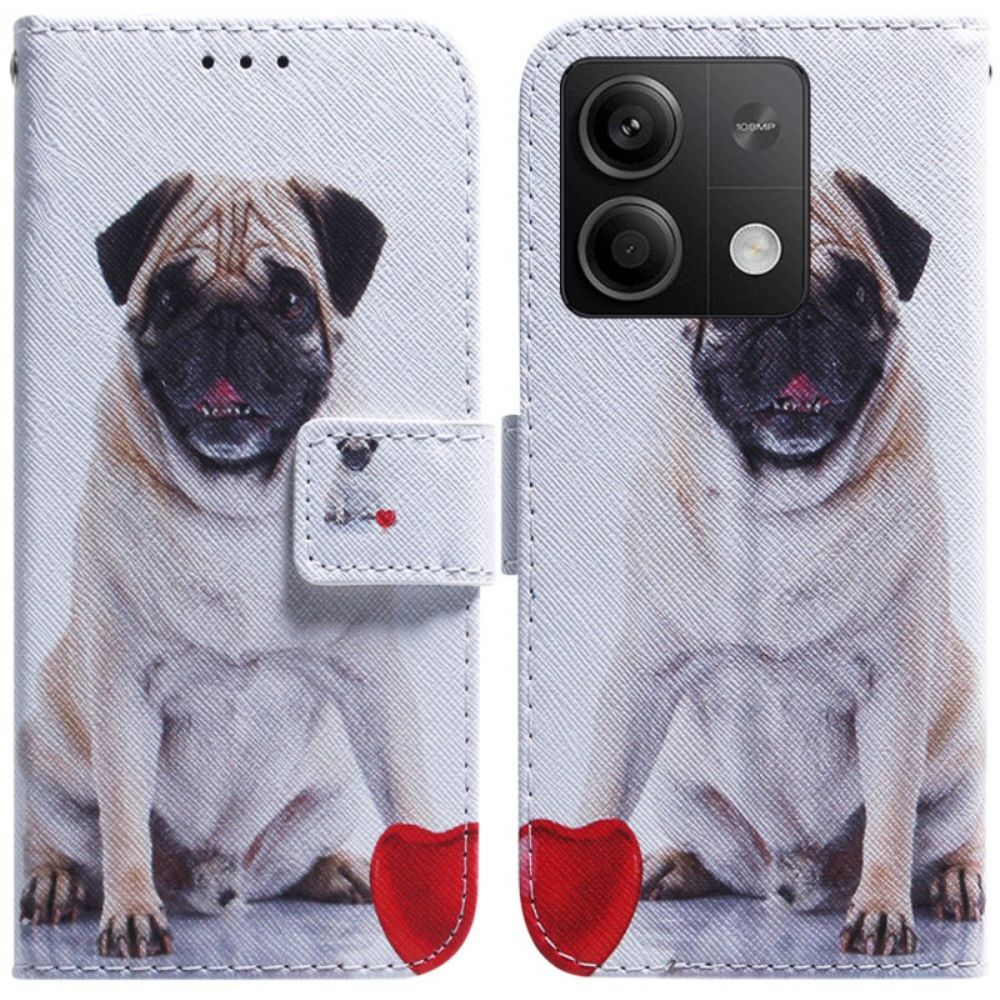 Leren Hoesje Voor Xiaomi Redmi Note 13 5g Mopshond