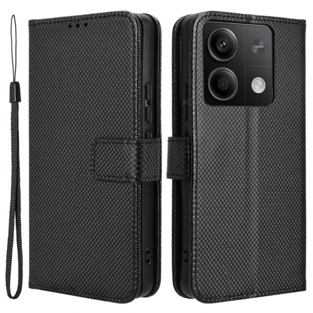 Leren Hoesje Xiaomi Redmi Note 13 5g Gestippelde Band Bescherming Hoesje