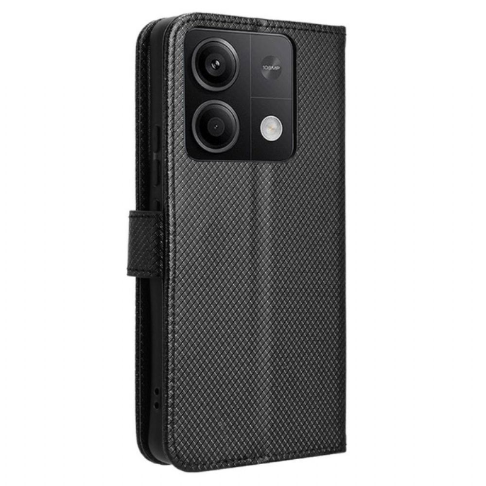 Leren Hoesje Xiaomi Redmi Note 13 5g Gestippelde Band Bescherming Hoesje