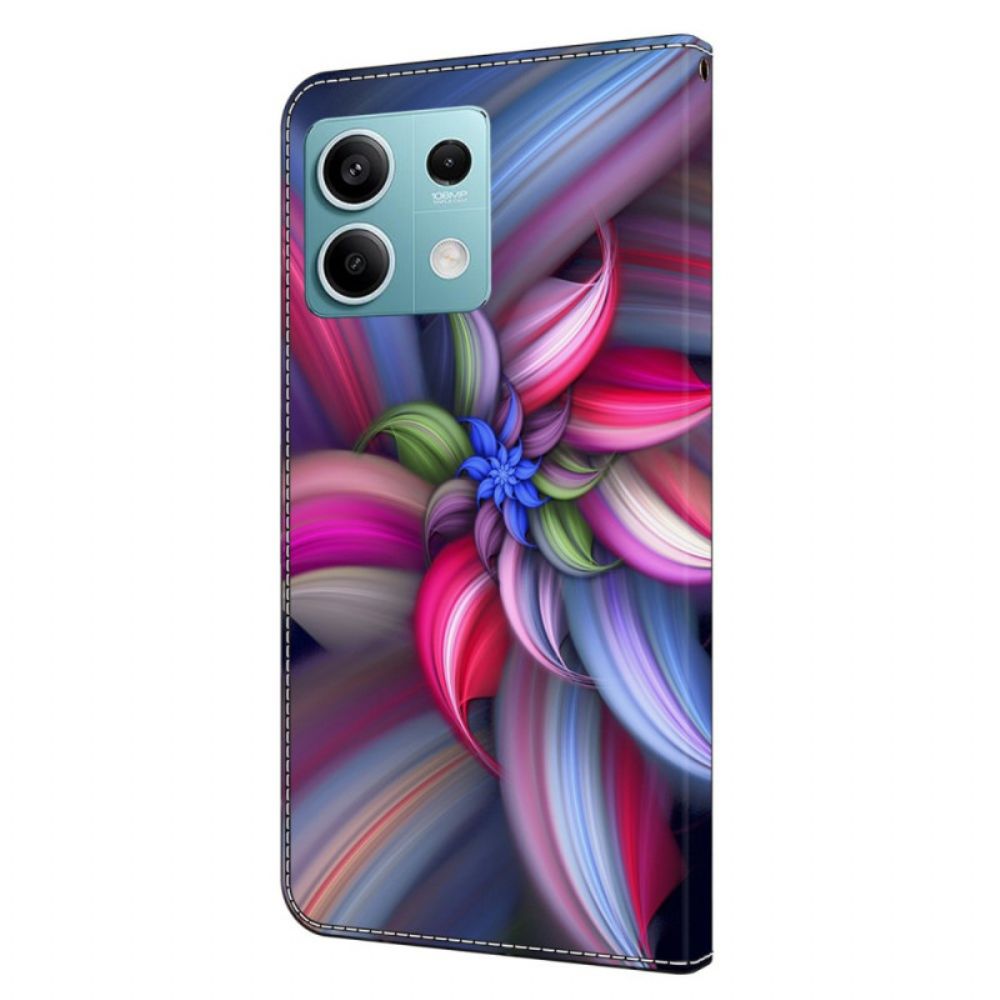 Leren Hoesje Xiaomi Redmi Note 13 5g Kleurrijke Bloemen