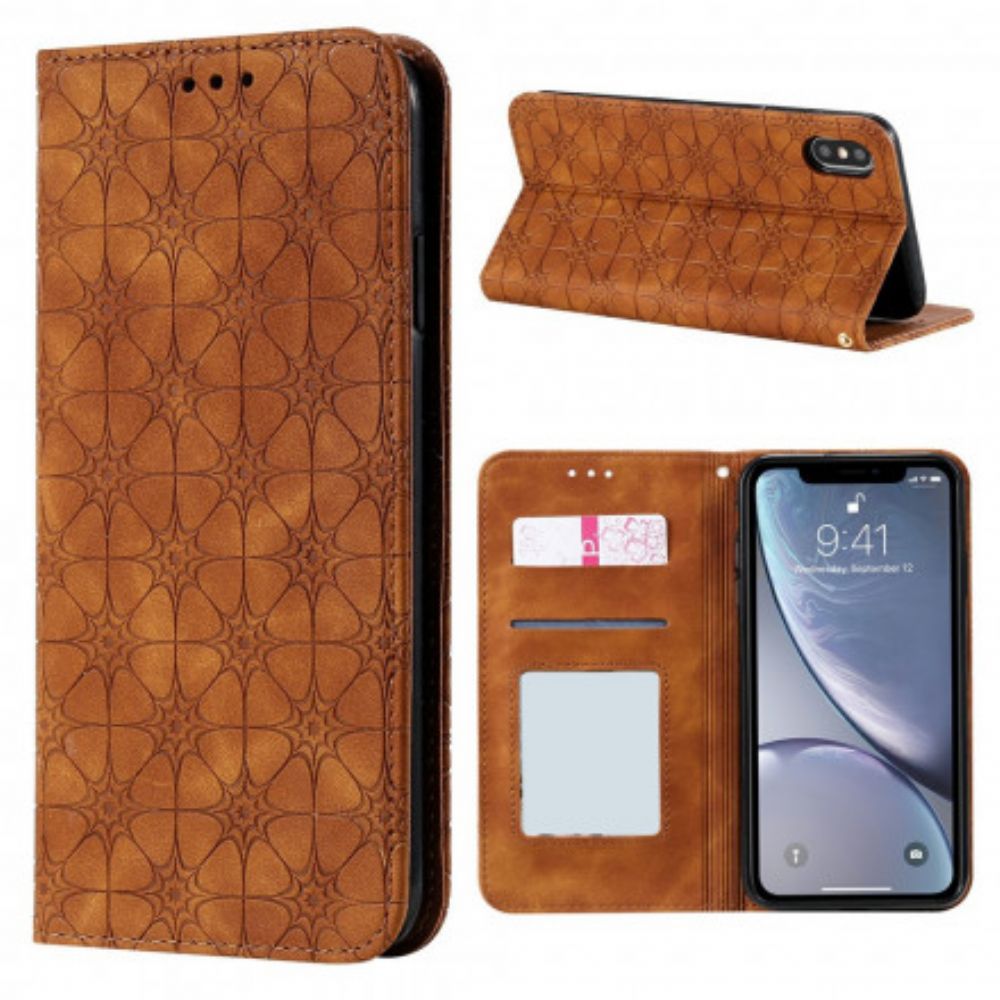 Bescherming Hoesje voor iPhone XS Max Folio-hoesje Barokke Bloemen