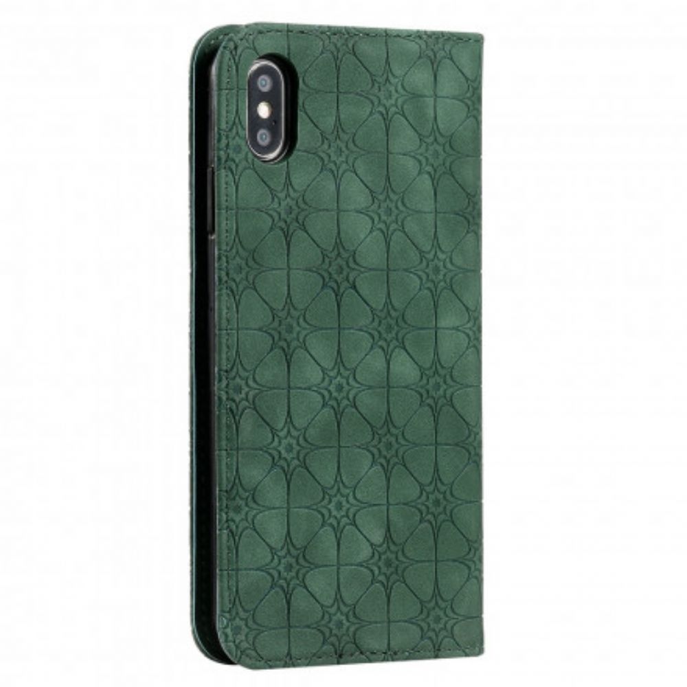 Bescherming Hoesje voor iPhone XS Max Folio-hoesje Barokke Bloemen