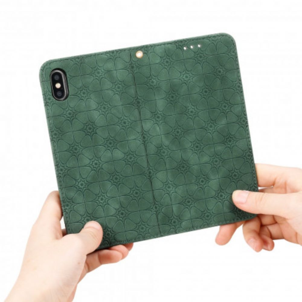 Bescherming Hoesje voor iPhone XS Max Folio-hoesje Barokke Bloemen