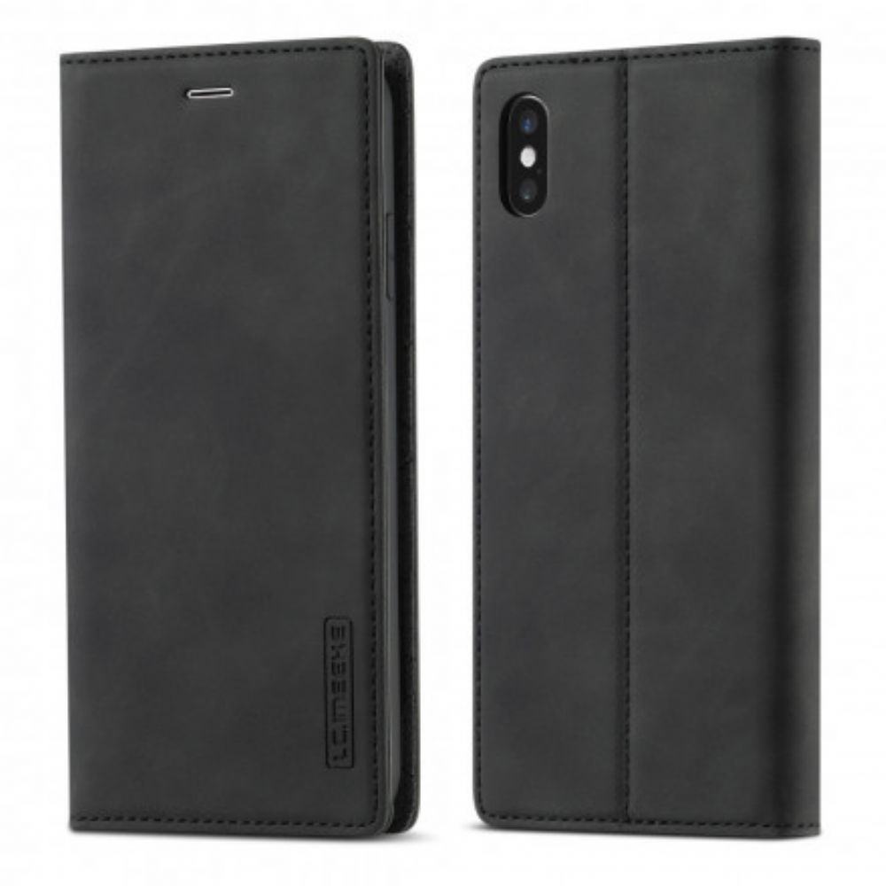 Bescherming Hoesje voor iPhone XS Max Folio-hoesje Lc.imeeke Leereffect