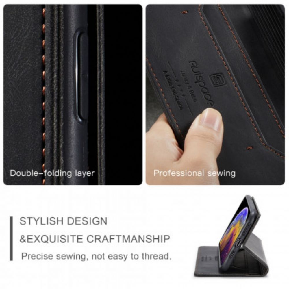 Bescherming Hoesje voor iPhone XS Max Folio-hoesje Rfid-technologie Met Leereffect