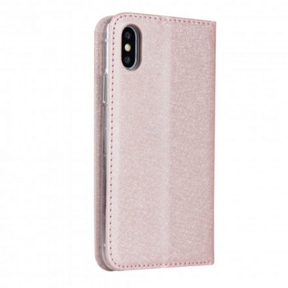 Bescherming Hoesje voor iPhone XS Max Folio-hoesje Zacht Lederen Stijl Met Riem