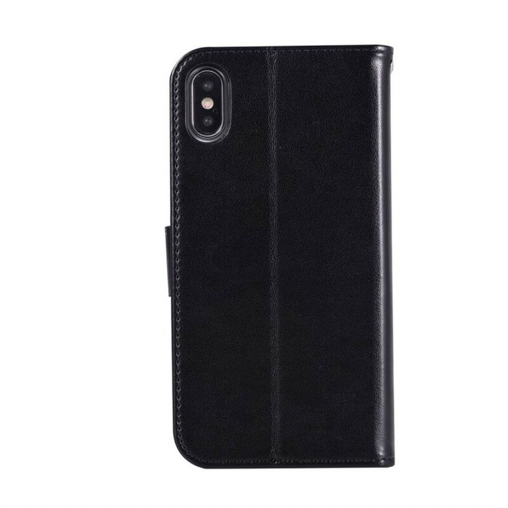 Flip Case voor iPhone XS Max Lederen Effect Dromenvanger Uil