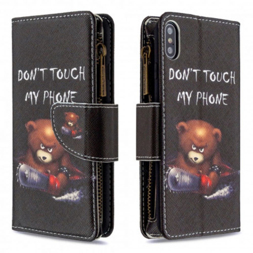 Folio-hoesje voor iPhone XS Max Beerzak Met Rits