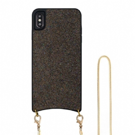 Hoesje voor iPhone XS Max Pailletten Met Ketting