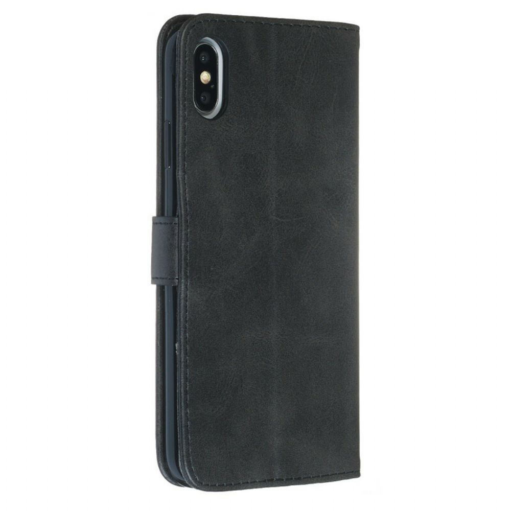 Leren Hoesje voor iPhone XS Max Vintage Portemonnee