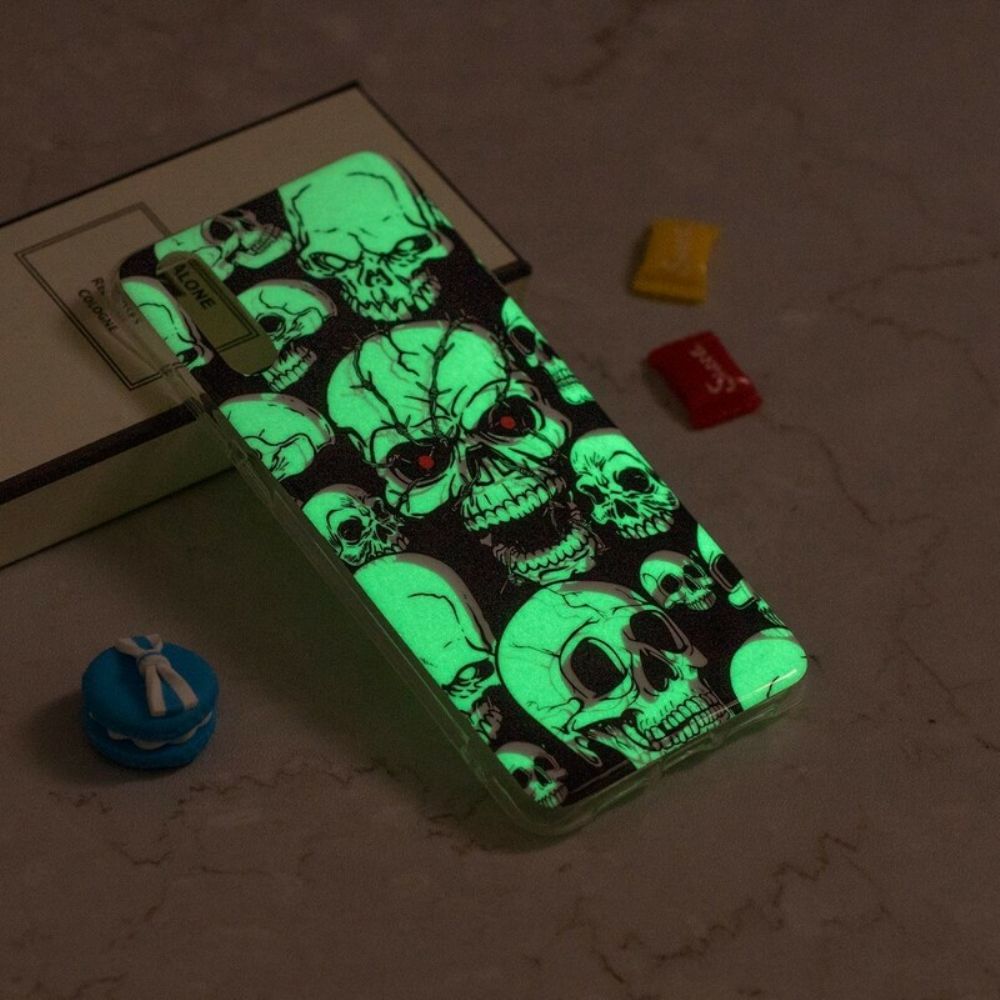 Telefoonhoesje voor iPhone XS Max Let Op Fluorescerende Schedels