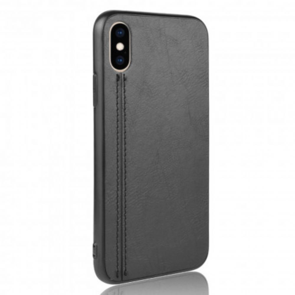 Telefoonhoesje voor iPhone XS Max Naad Leereffect