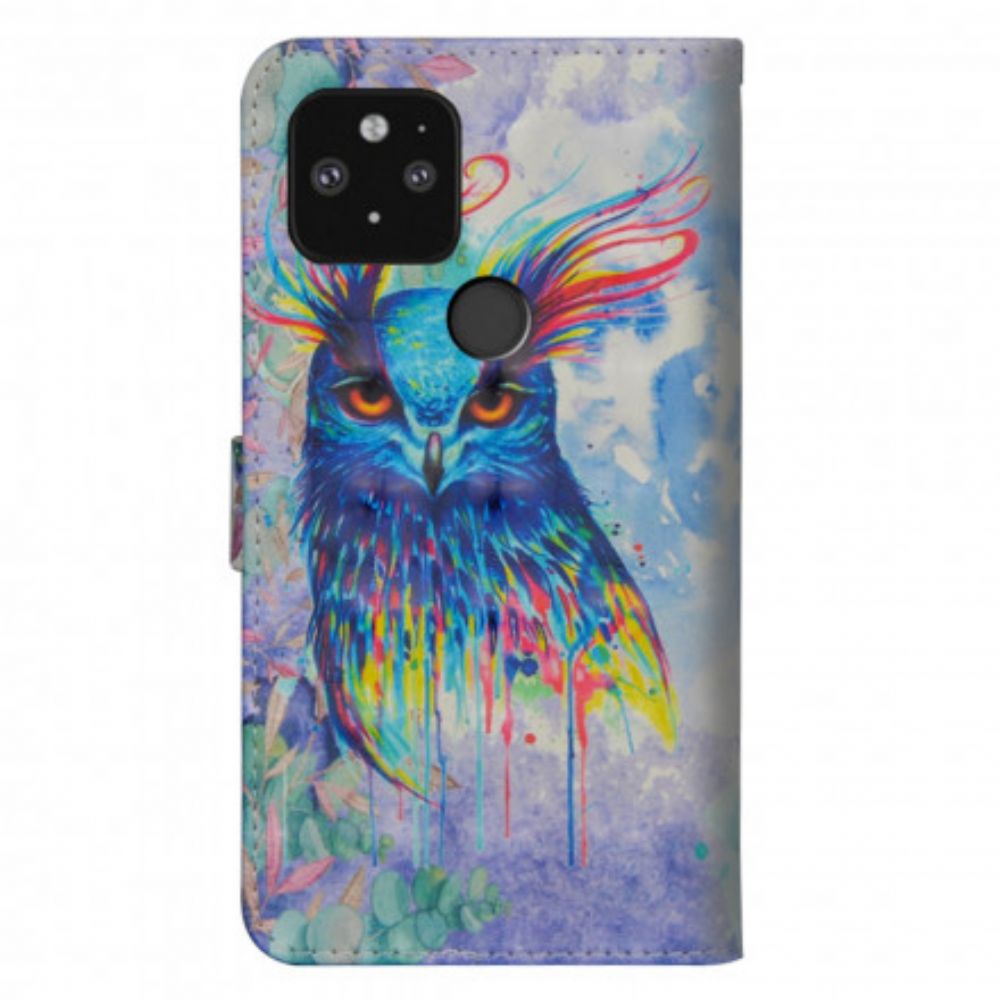 Folio-hoesje voor Google Pixel 5 Aquarel Vogel