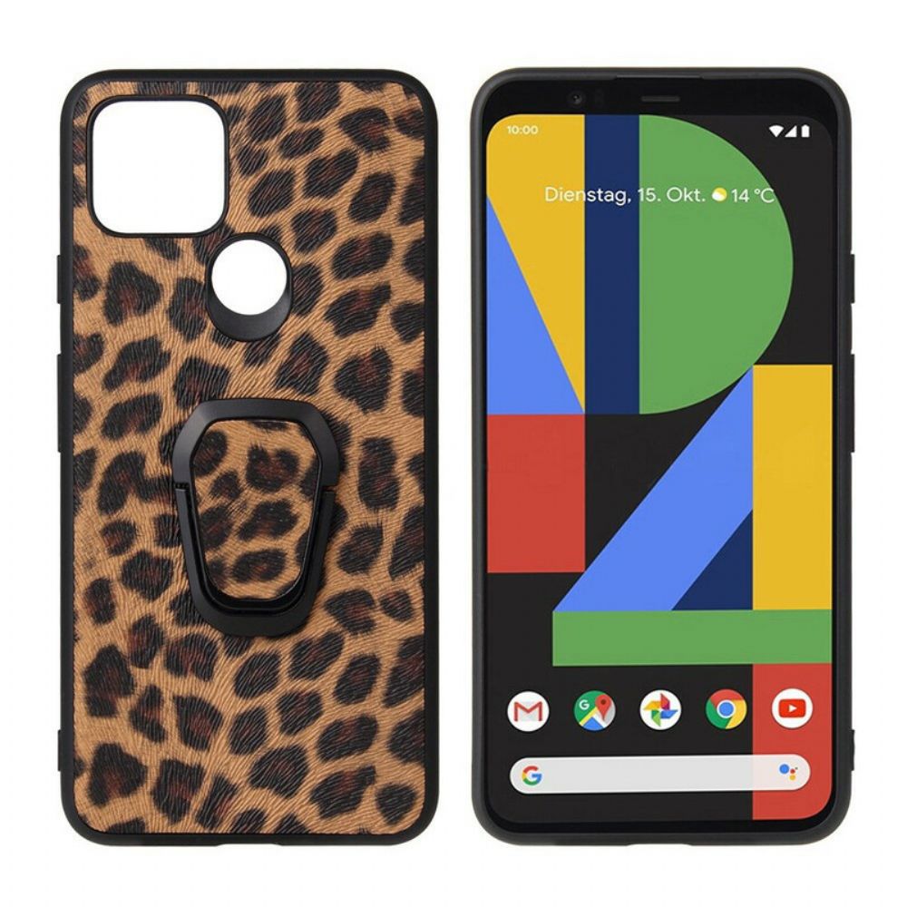 Hoesje voor Google Pixel 5 Luipaardstijl Ringsteun