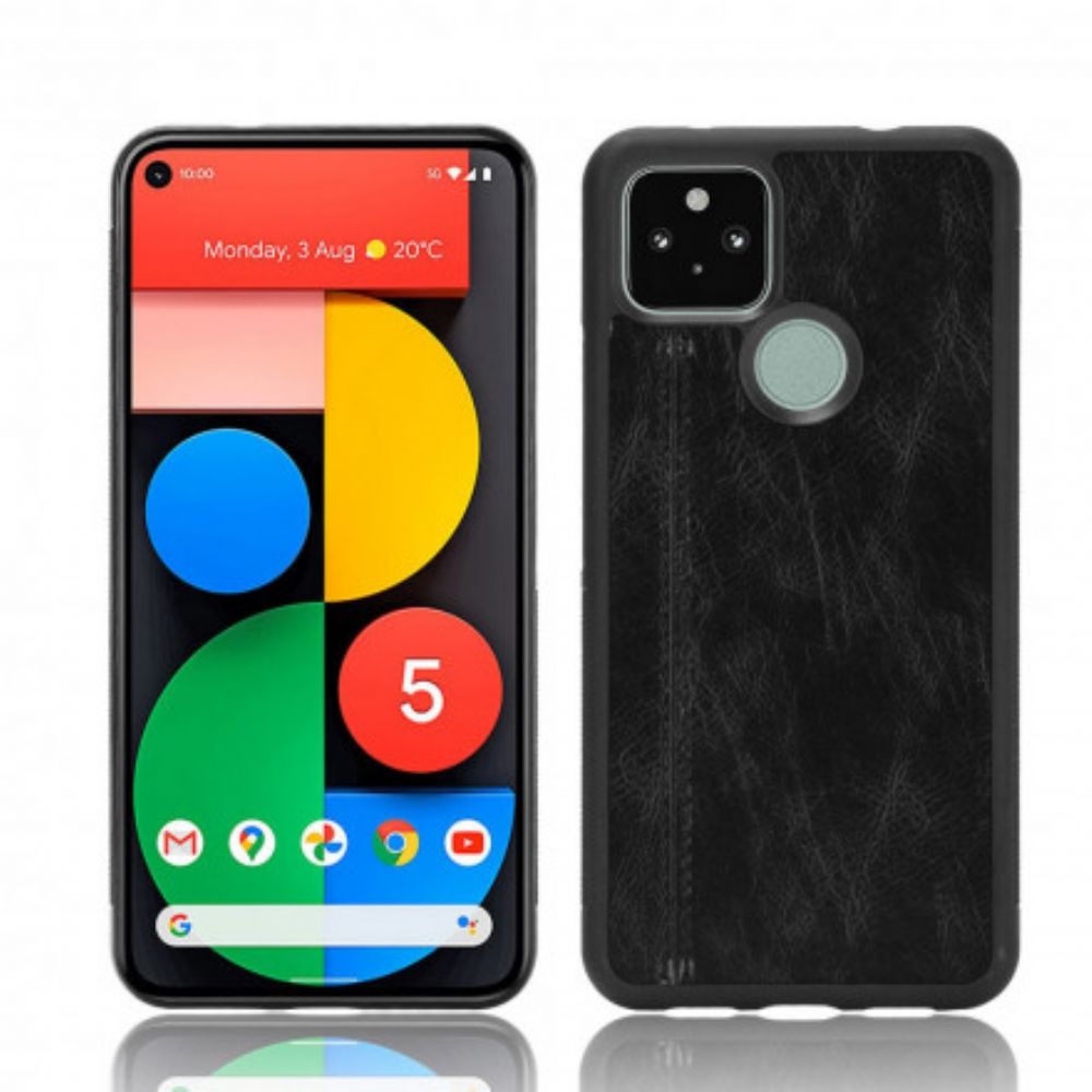 Hoesje voor Google Pixel 5 Naad Leereffect