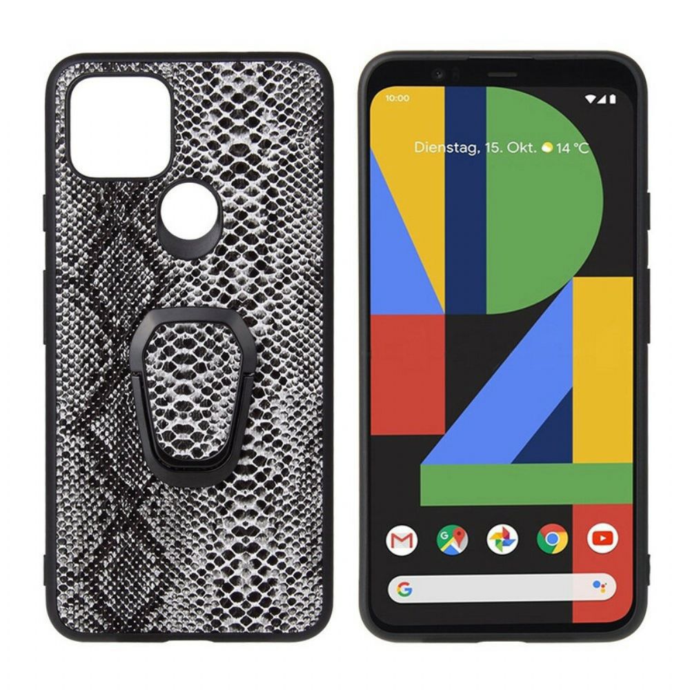 Hoesje voor Google Pixel 5 Ringbeugel In Slangstijl