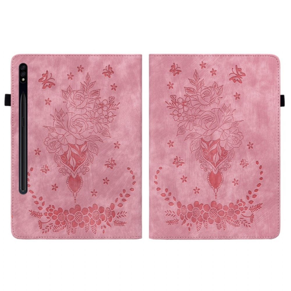 Cover Samsung Galaxy Tab S9 Plus Vlinders En Rozen