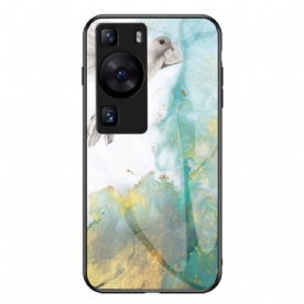 Hoesje voor Huawei P60 Pro Marmer Gehard Glas