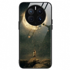 Hoesje voor Huawei Mate 50 Pro Moon Man Gehard Glas