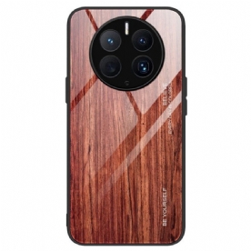 Telefoonhoesje voor Huawei Mate 50 Pro Houtdesign Gehard Glas