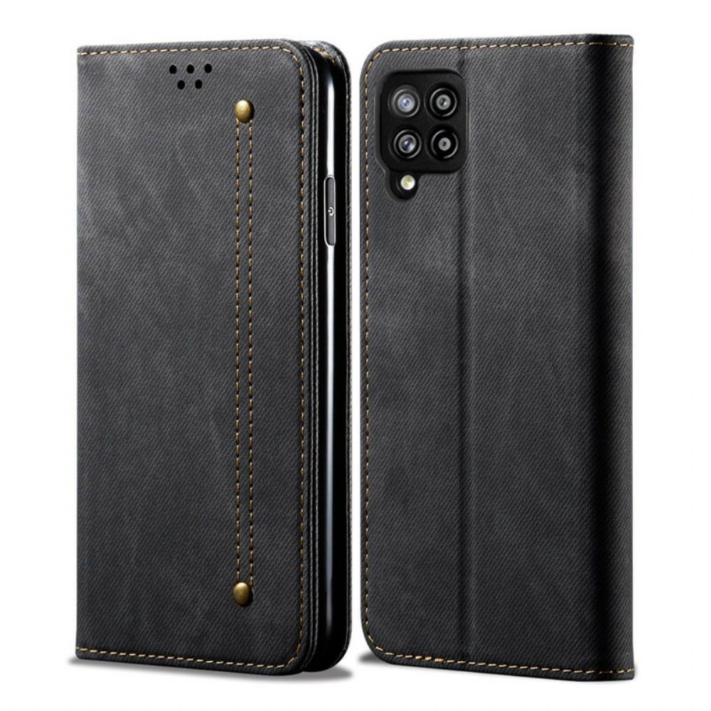 Bescherming Hoesje voor Samsung Galaxy A42 5G Folio-hoesje Denim Stof