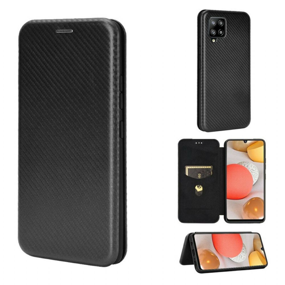 Bescherming Hoesje voor Samsung Galaxy A42 5G Folio-hoesje Koolstofvezel